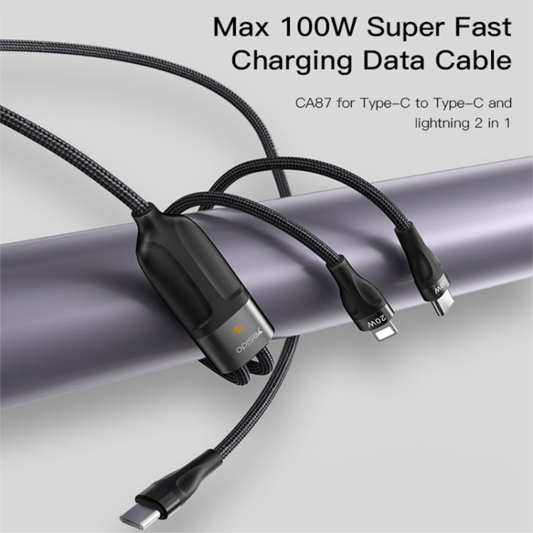 Yesido CA87 2 in 1 USB-C / Type-C to 8 Pin + USB-C / Type-C Fast Charging Cable, Length: 1.2m - 2 in 1 Cable by Yesido | Online Shopping South Africa | PMC Jewellery | Buy Now Pay Later Mobicred