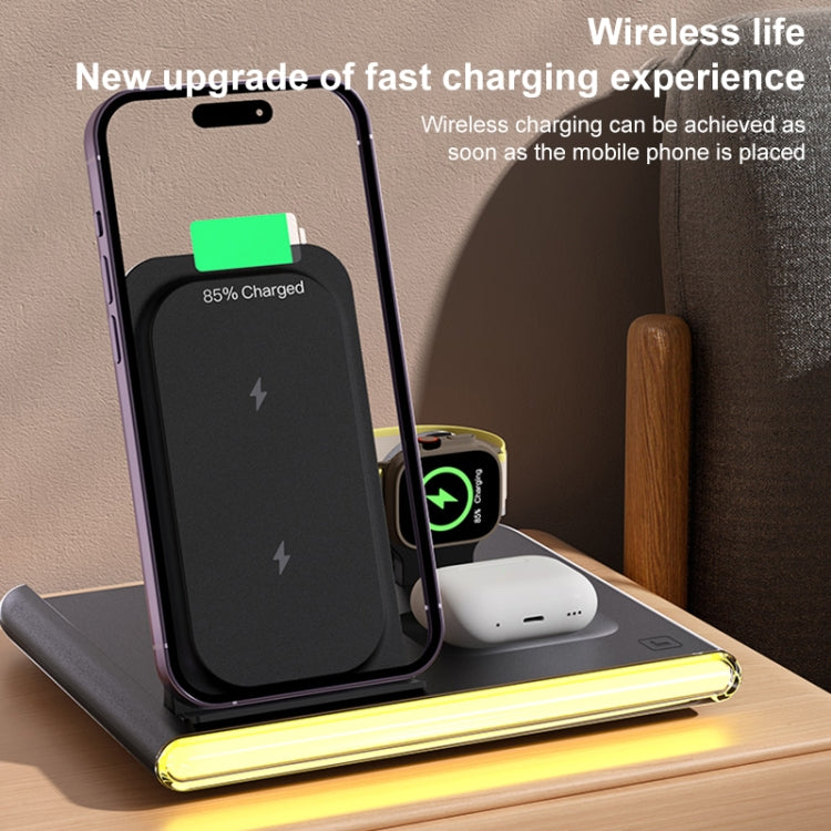 C27 15W 4 in 1 Foldable Magnetic Wireless Charger with Ambient Light (White) - Wireless Charger by PMC Jewellery | Online Shopping South Africa | PMC Jewellery | Buy Now Pay Later Mobicred