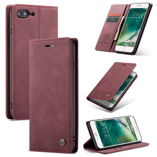 CaseMe-013 Multifunctional Retro Frosted Horizontal Flip Leather Case for iPhone 7 Plus / 8 Plus, with Card Slot & Holder & Wallet(Khaki) - More iPhone Cases by CaseMe | Online Shopping South Africa | PMC Jewellery | Buy Now Pay Later Mobicred