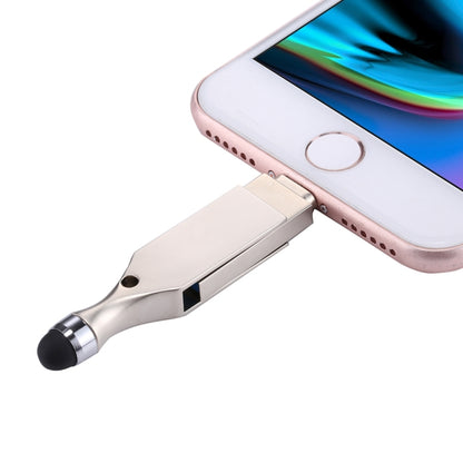 RQW-10E 2 in 1 USB 2.0 & 8 Pin 128GB Flash Drive with Stylus Pen, for iPhone & iPad & iPod & Most Android Smartphones & PC Computer - U Disk & Card Reader by PMC Jewellery | Online Shopping South Africa | PMC Jewellery | Buy Now Pay Later Mobicred