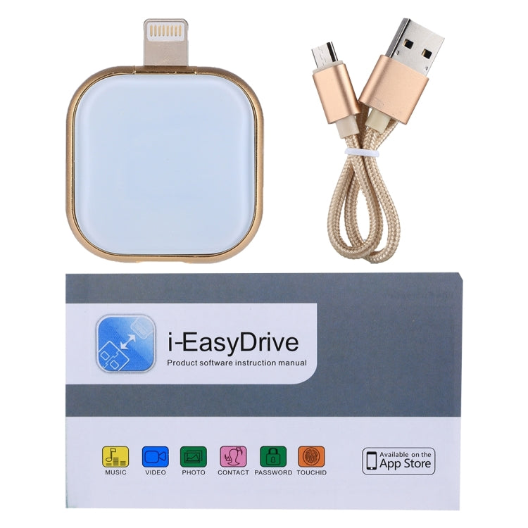 RQW-18S 8 Pin 128GB Multi-functional Flash Disk Drive with USB / Micro USB to Micro USB Cable(Gold) - U Disk & Card Reader by PMC Jewellery | Online Shopping South Africa | PMC Jewellery | Buy Now Pay Later Mobicred