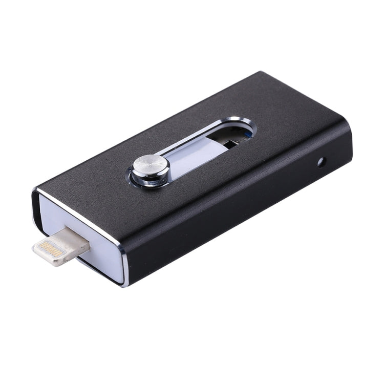 RQW-02 3 in 1 USB 2.0 & 8 Pin & Micro USB 64GB Flash Drive(Black) - U Disk & Card Reader by PMC Jewellery | Online Shopping South Africa | PMC Jewellery | Buy Now Pay Later Mobicred