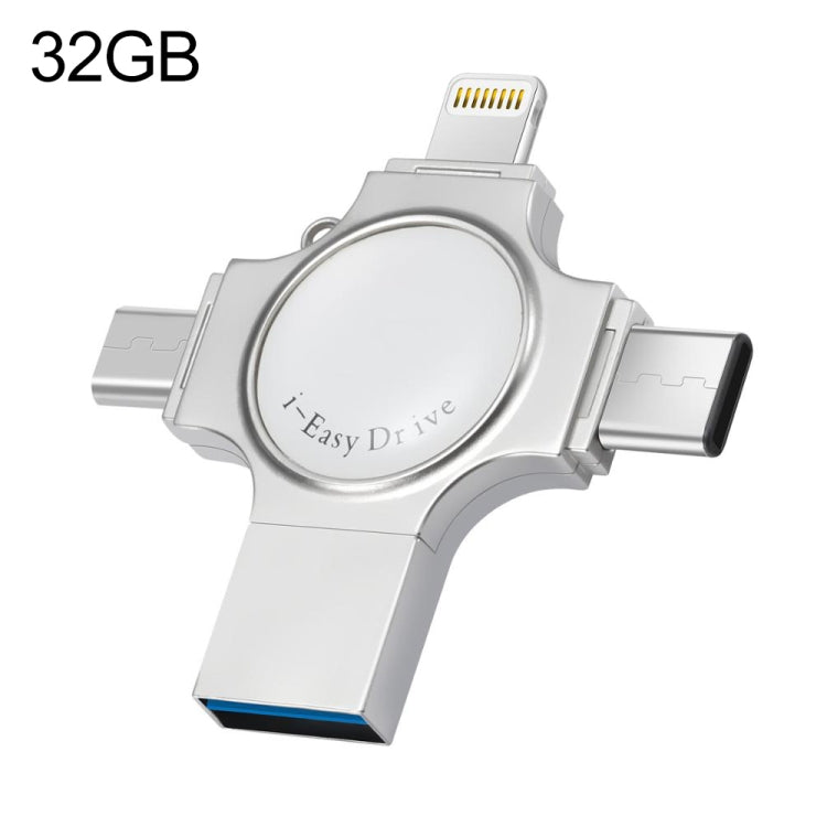 RQW-11S 4 in 1 USB 2.0 & 8 Pin & Micro USB & USB-C / Type-C 32GB Flash Drive - U Disk & Card Reader by PMC Jewellery | Online Shopping South Africa | PMC Jewellery | Buy Now Pay Later Mobicred