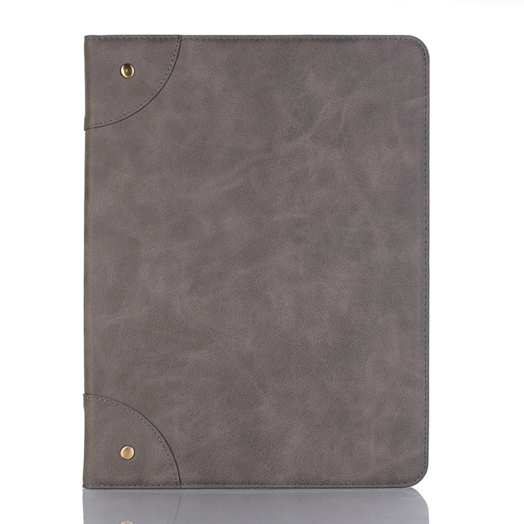 Retro Book Style Horizontal Flip PU Leather Case for iPad Air 13 2024 / iPad Pro 12.9 inch (2018), with Holder & Card Slots & Wallet (Grey) - iPad Pro 12.9 (2018) Cases by PMC Jewellery | Online Shopping South Africa | PMC Jewellery | Buy Now Pay Later Mobicred