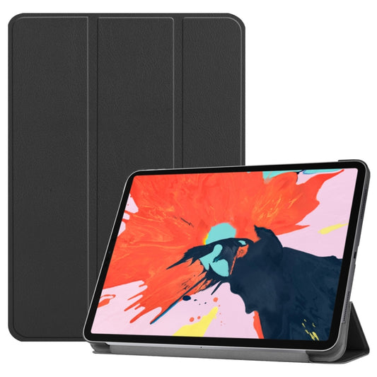 Custer Texture Horizontal Flip PU Leather Case for iPad Air 13 2024 / iPad Pro 12.9 inch (2018), with Three-folding Holder & Sleep / Wake-up Function(Black) - iPad Pro 12.9 (2018) Cases by PMC Jewellery | Online Shopping South Africa | PMC Jewellery | Buy Now Pay Later Mobicred