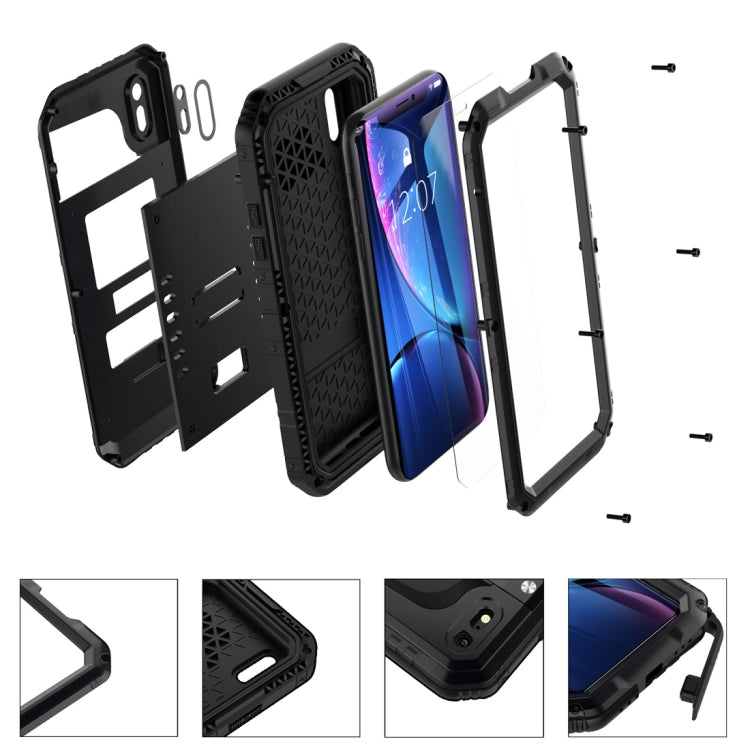 For iPhone XR Waterproof Dustproof Shockproof Zinc Alloy + Silicone Case (Black) - More iPhone Cases by PMC TechLife | Online Shopping South Africa | PMC TechLife