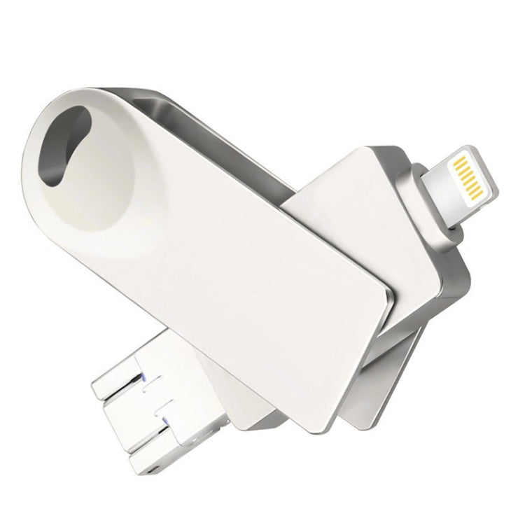 S29 3 in 1 64GB Micro USB + USB + 8 Pin Interface Metal Twister Flash Disk(Silver) - free shipping - PMC Jewellery - Order now!