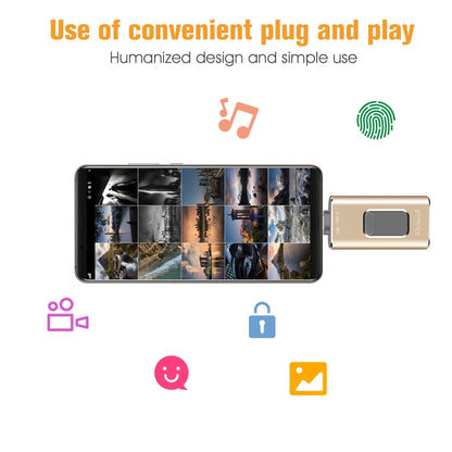 Richwell 3 in 1 128G Type-C + 8 Pin + USB 3.0 Metal Push-pull Flash Disk with OTG Function(Rose Gold) - U Disk & Card Reader by Richwell | Online Shopping South Africa | PMC Jewellery | Buy Now Pay Later Mobicred