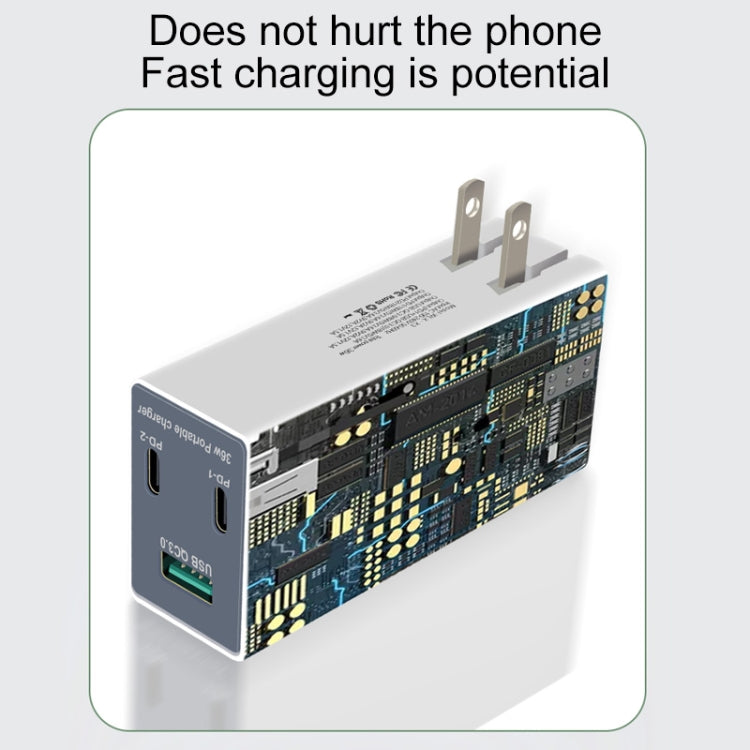 WLX-X3 36W 90 Degrees Foldable Pin Portable Multi-function USB Charger, US Plug - Multifunction Charger by PMC Jewellery | Online Shopping South Africa | PMC Jewellery | Buy Now Pay Later Mobicred