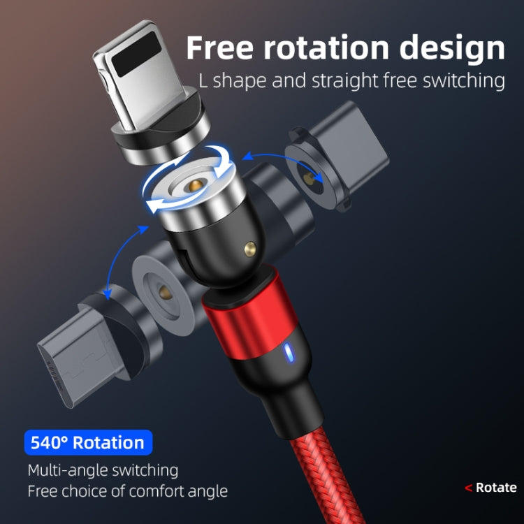 1m 2A Output USB to 8 Pin Nylon Braided Rotate Magnetic Charging Cable(Black) - free shipping - PMC Jewellery - Order now!