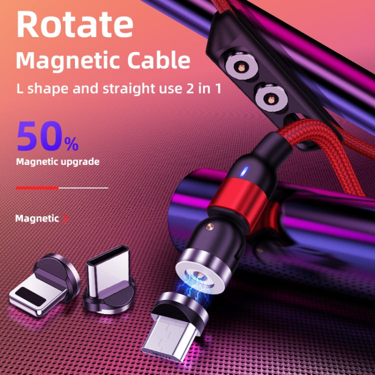 1m 2A Output USB to 8 Pin Nylon Braided Rotate Magnetic Charging Cable(Black) - free shipping - PMC Jewellery - Order now!