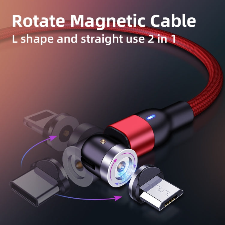 1m 2A Output USB to 8 Pin Nylon Braided Rotate Magnetic Charging Cable(Red) - Charging Cable & Head by PMC Jewellery | Online Shopping South Africa | PMC Jewellery | Buy Now Pay Later Mobicred
