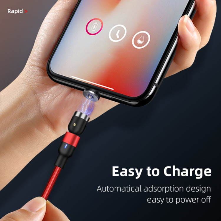 2m 2A Output 3 in 1 USB to 8 Pin + USB-C / Type-C + Micro USB Nylon Braided Rotate Magnetic Charging Cable (Purple) - Charging Cable & Head by PMC Jewellery | Online Shopping South Africa | PMC Jewellery | Buy Now Pay Later Mobicred