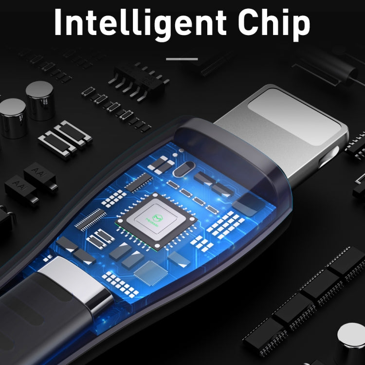 Mcdodo CA-6363 Flying Fish Series 8 Pin to USB LED Cable, Length: 1.8m(Black) - free shipping - PMC Jewellery - Order now!