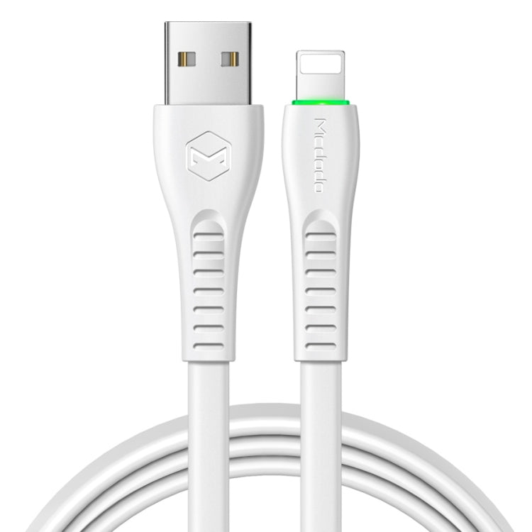 Mcdodo CA-6362 Flying Fish Series 8 Pin to USB LED Cable, Length: 1.8m(White) - free shipping - PMC Jewellery - Order now!