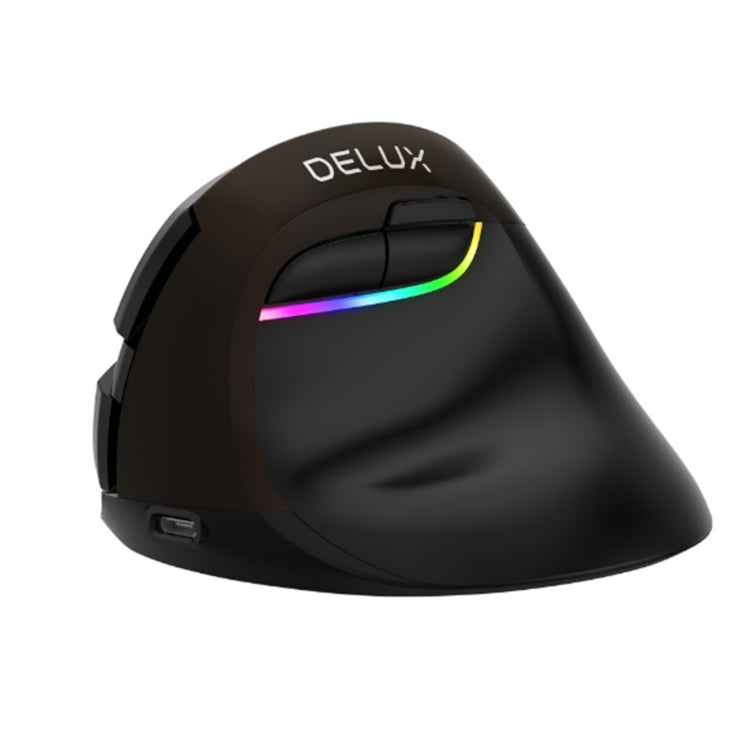 DELUX M618 Mini 2.4G Wireless 2400DPI USB Rechargeable Ergonomic Vertical Mouse (Black) - Wireless Mice by DELUX | Online Shopping South Africa | PMC Jewellery | Buy Now Pay Later Mobicred