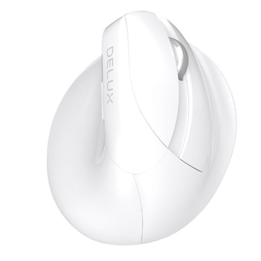 DELUX M618 Mini 2.4G Wireless 2400DPI USB Rechargeable Ergonomic Vertical Mouse (White) - Wireless Mice by DELUX | Online Shopping South Africa | PMC Jewellery | Buy Now Pay Later Mobicred