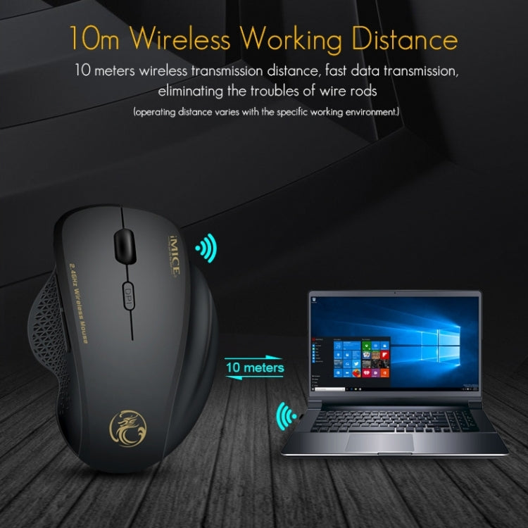 iMICE G6 Wireless Mouse 2.4G Office Mouse 6-button Gaming Mouse(Grey) - Wireless Mice by iMICE | Online Shopping South Africa | PMC TechLife | Buy Now Pay Later Mobicred