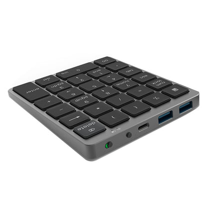 N970 Pro Dual Modes Aluminum Alloy Rechargeable Wireless Bluetooth Numeric Keyboard with USB HUB (Grey) - Mini Keyboard by PMC Jewellery | Online Shopping South Africa | PMC Jewellery | Buy Now Pay Later Mobicred