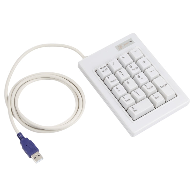 DX-18B 18-keys USB Wired Mechanical Black Shaft Mini Numeric Keyboard (White) - Mini Keyboard by PMC Jewellery | Online Shopping South Africa | PMC Jewellery | Buy Now Pay Later Mobicred