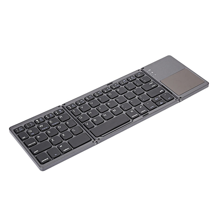 B033 Rechargeable 3-Folding 64 Keys Bluetooth Wireless Keyboard with Touchpad(Grey) - Wireless Keyboard by PMC Jewellery | Online Shopping South Africa | PMC Jewellery | Buy Now Pay Later Mobicred