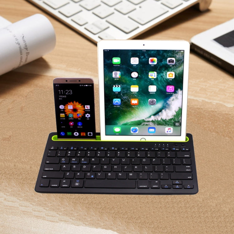 B908 Ultra-slim 78 Keys Bluetooth Wireless Keyboard with Concave Mobile Phone Holder (Black) - Wireless Keyboard by PMC Jewellery | Online Shopping South Africa | PMC Jewellery | Buy Now Pay Later Mobicred