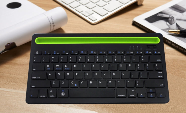 B908 Ultra-slim 78 Keys Bluetooth Wireless Keyboard with Concave Mobile Phone Holder (Black) - Wireless Keyboard by PMC Jewellery | Online Shopping South Africa | PMC Jewellery | Buy Now Pay Later Mobicred