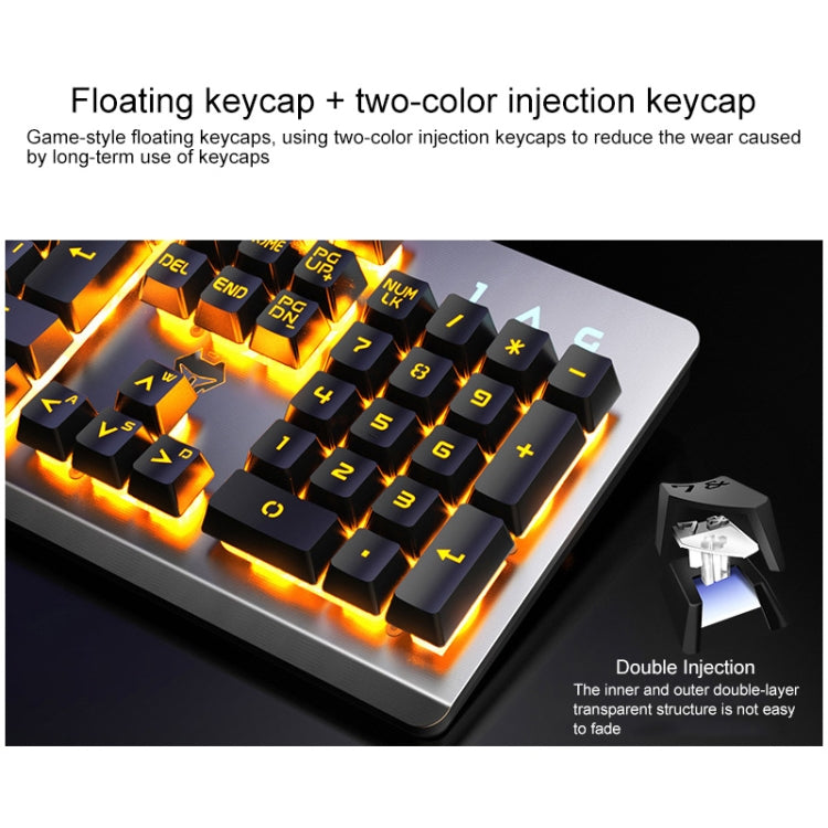 YINDIAO K002 USB Wired Mechanical Feel RGB Backlight Keyboard + Optical Mouse + Headset Set(White) - free shipping - PMC Jewellery - Order now!