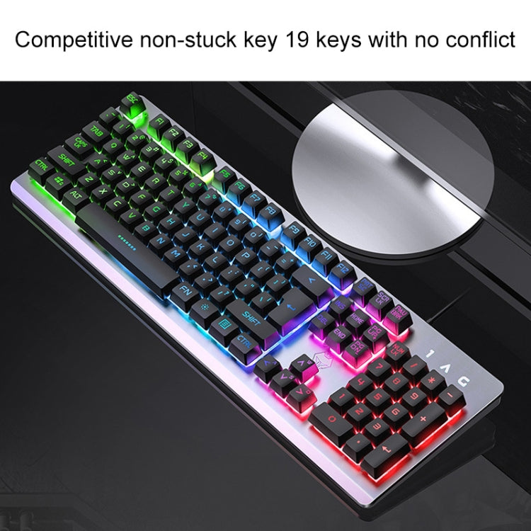 YINDIAO K002 USB Wired Mechanical Feel RGB Backlight Keyboard + Optical Silent Mouse + Headset Set(Black) - Wired Keyboard by YINDIAO | Online Shopping South Africa | PMC Jewellery | Buy Now Pay Later Mobicred