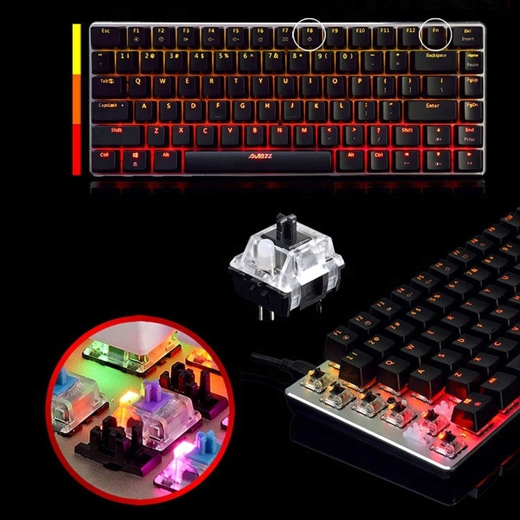 Ajazz 82 Keys Laptop Computer RGB Light Gaming Mechanical Keyboard (Black Shaft) - Wired Keyboard by Ajazz | Online Shopping South Africa | PMC Jewellery | Buy Now Pay Later Mobicred