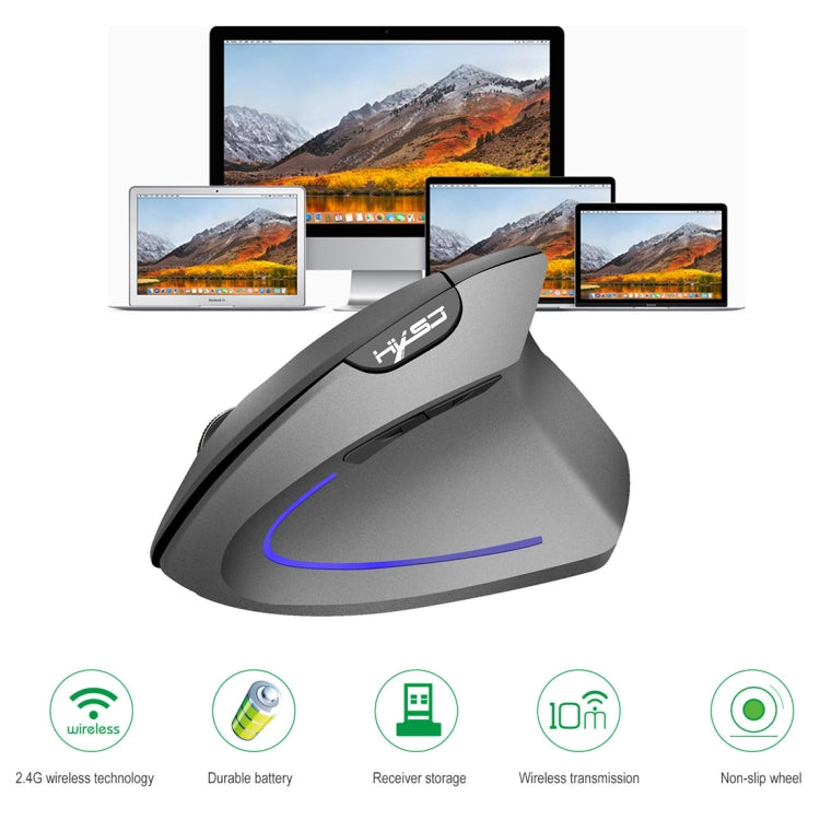 HXSJ T22 2.4GHz Wireless 4-Keys 2400 DPI Adjustable Ergonomics Optical Vertical Mouse - Wireless Mice by HXSJ | Online Shopping South Africa | PMC Jewellery | Buy Now Pay Later Mobicred