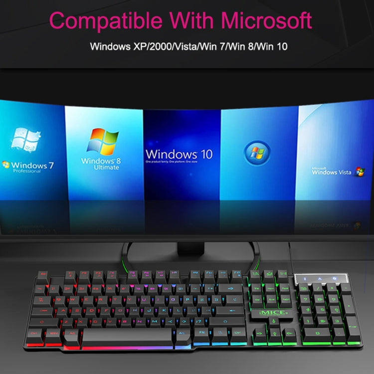 iMICE AK-600 Wired USB Floating Keycap Characters Glow Backlit Gaming Keyboard(Black) - free shipping - PMC Jewellery - Order now!