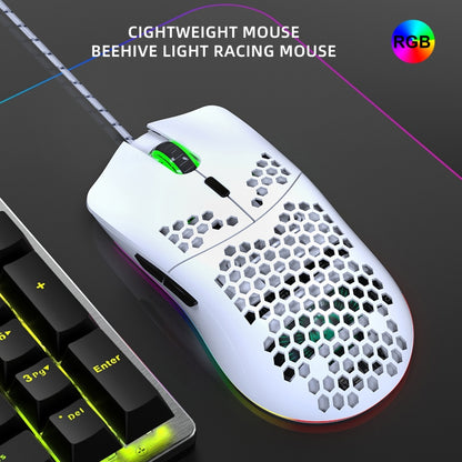 HXSJ J900 6 Keys RGB Lighting Programmable Gaming Wired Mouse (White) - Wired Mice by HXSJ | Online Shopping South Africa | PMC Jewellery | Buy Now Pay Later Mobicred