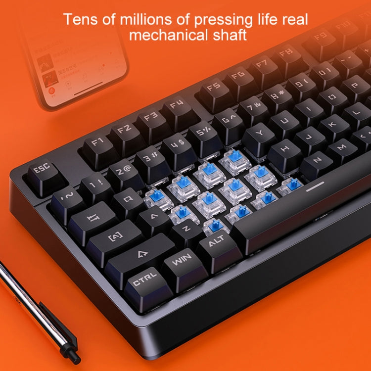 YINDIAO K300 USB Detachable Panel Mechanical Lighting Blue Shaft Gaming Wired Keyboard (Pink) - free shipping - PMC Jewellery - Order now!