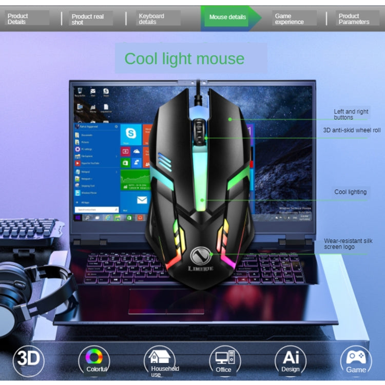 TX300 Mechanical Feel Backlight Punk Wired Keyboard Mouse Set (White) - Wired Keyboard by PMC TechLife | Online Shopping South Africa | PMC TechLife | Buy Now Pay Later Mobicred