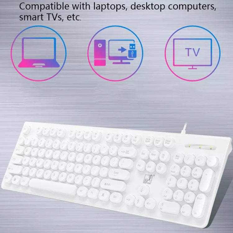 ZGB S500 Round Key USB Wired Computer Keyboard (Black) - free shipping - PMC TechLife - Order now!