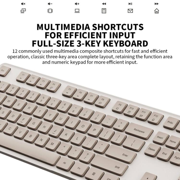 Original Xiaomi 2.4GHz Wireless Keyboard + Mouse Set 2 for Notebook Desktop Laptop(Milk Tea White) - free shipping - PMC TechLife - Order now!