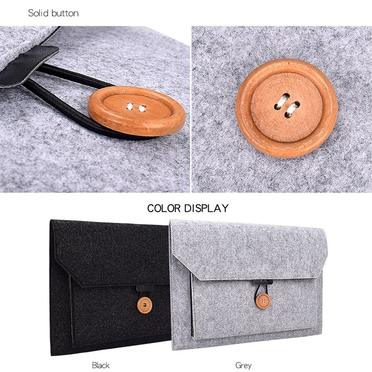 ND06 Multi-purpose Felt Button Laptop Inner Bag for 13.3 inch Laptop(Grey) - 13.3 inch by PMC TechLife | Online Shopping South Africa | PMC TechLife | Buy Now Pay Later Mobicred