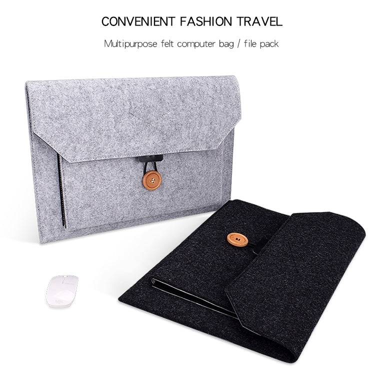 ND06 Multi-purpose Felt Button Laptop Inner Bag for 13.3 inch Laptop(Grey) - 13.3 inch by PMC TechLife | Online Shopping South Africa | PMC TechLife | Buy Now Pay Later Mobicred