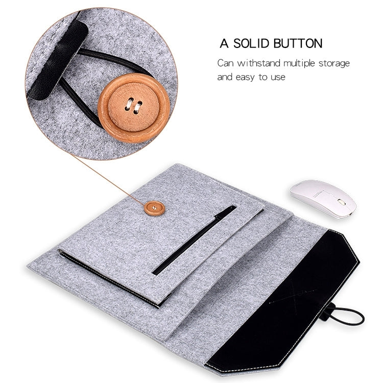 ND06 Multi-purpose Felt Button Laptop Inner Bag for 13.3 inch Laptop(Grey) - 13.3 inch by PMC TechLife | Online Shopping South Africa | PMC TechLife | Buy Now Pay Later Mobicred