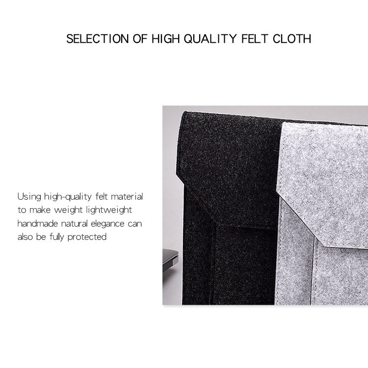 ND06 Multi-purpose Felt Button Laptop Inner Bag for 13.3 inch Laptop(Grey) - 13.3 inch by PMC TechLife | Online Shopping South Africa | PMC TechLife | Buy Now Pay Later Mobicred