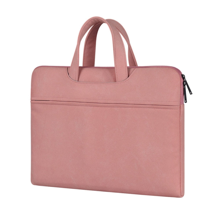 ST06 Waterproof PU Leather Zipper Hidden Portable Strap One-shoulder Handbag for 15.6 inch Laptops, with Suitcase Belt (Pink) - 15.6 - 17 inch by PMC Jewellery | Online Shopping South Africa | PMC Jewellery | Buy Now Pay Later Mobicred