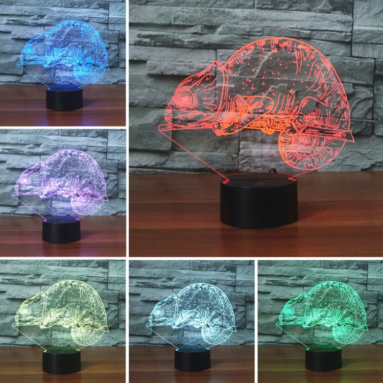 Chameleon Shape 3D Colorful LED Vision Light Table Lamp, Crack Touch Version - Novelty Lighting by PMC TechLife | Online Shopping South Africa | PMC TechLife | Buy Now Pay Later Mobicred