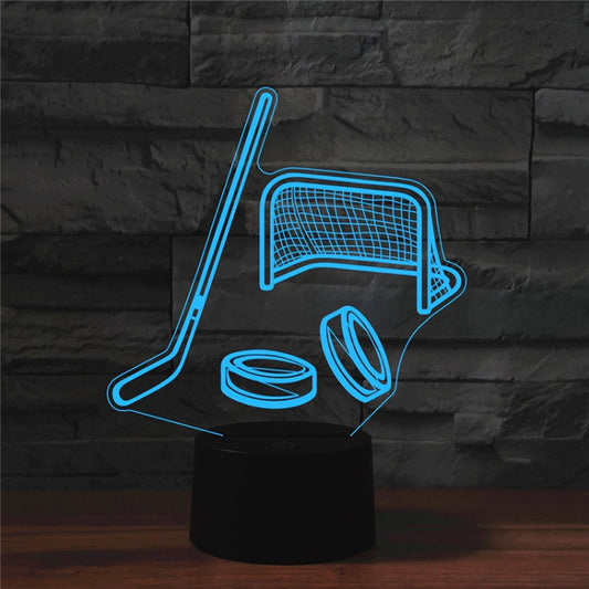 Ice Hockey Shape 3D Colorful LED Vision Light Table Lamp, USB & Battery Version - Novelty Lighting by PMC Jewellery | Online Shopping South Africa | PMC Jewellery | Buy Now Pay Later Mobicred