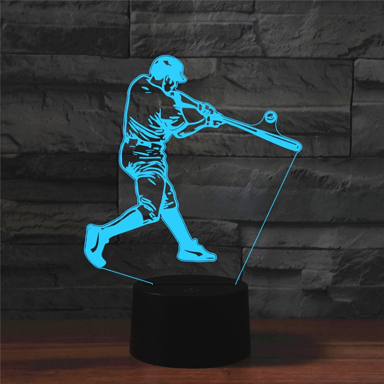 Playing Baseball Shape 3D Colorful LED Vision Light Table Lamp, Crack Touch Version - Novelty Lighting by PMC TechLife | Online Shopping South Africa | PMC TechLife | Buy Now Pay Later Mobicred