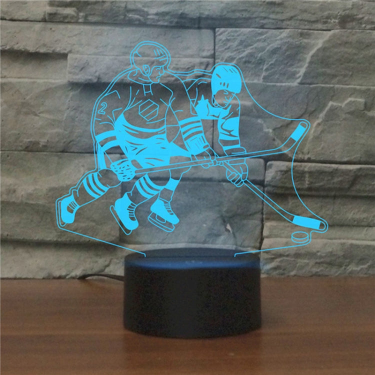Playing Ice Hockey Shape 3D Colorful LED Vision Light Table Lamp, USB & Battery Version - Novelty Lighting by PMC TechLife | Online Shopping South Africa | PMC TechLife | Buy Now Pay Later Mobicred