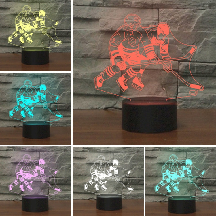Playing Ice Hockey Shape 3D Colorful LED Vision Light Table Lamp, USB & Battery Version - Novelty Lighting by PMC TechLife | Online Shopping South Africa | PMC TechLife | Buy Now Pay Later Mobicred