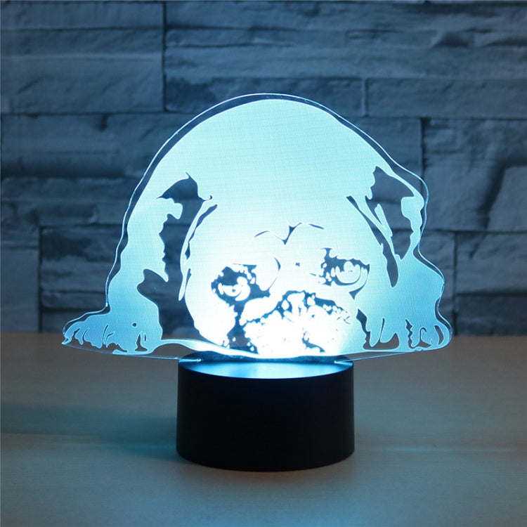 Prostrated Dog Shape 3D Colorful LED Vision Light Table Lamp, 16 Colors Remote Control Version - Novelty Lighting by PMC TechLife | Online Shopping South Africa | PMC TechLife | Buy Now Pay Later Mobicred