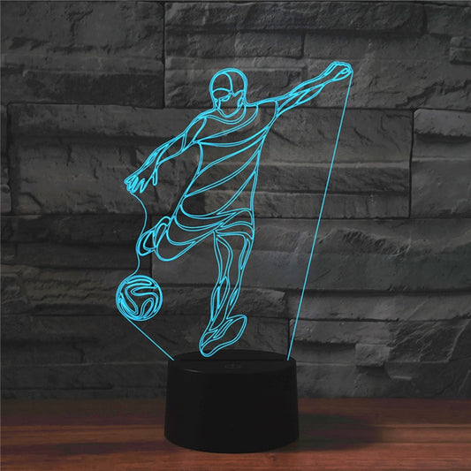 Playing Football Shape 3D Colorful LED Vision Light Table Lamp, Charging Touch Version - Novelty Lighting by PMC Jewellery | Online Shopping South Africa | PMC Jewellery | Buy Now Pay Later Mobicred