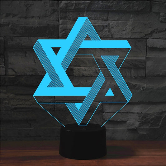 Pentagram Shape 3D Colorful LED Vision Light Table Lamp, 16 Colors Remote Control Version - Novelty Lighting by PMC Jewellery | Online Shopping South Africa | PMC Jewellery | Buy Now Pay Later Mobicred